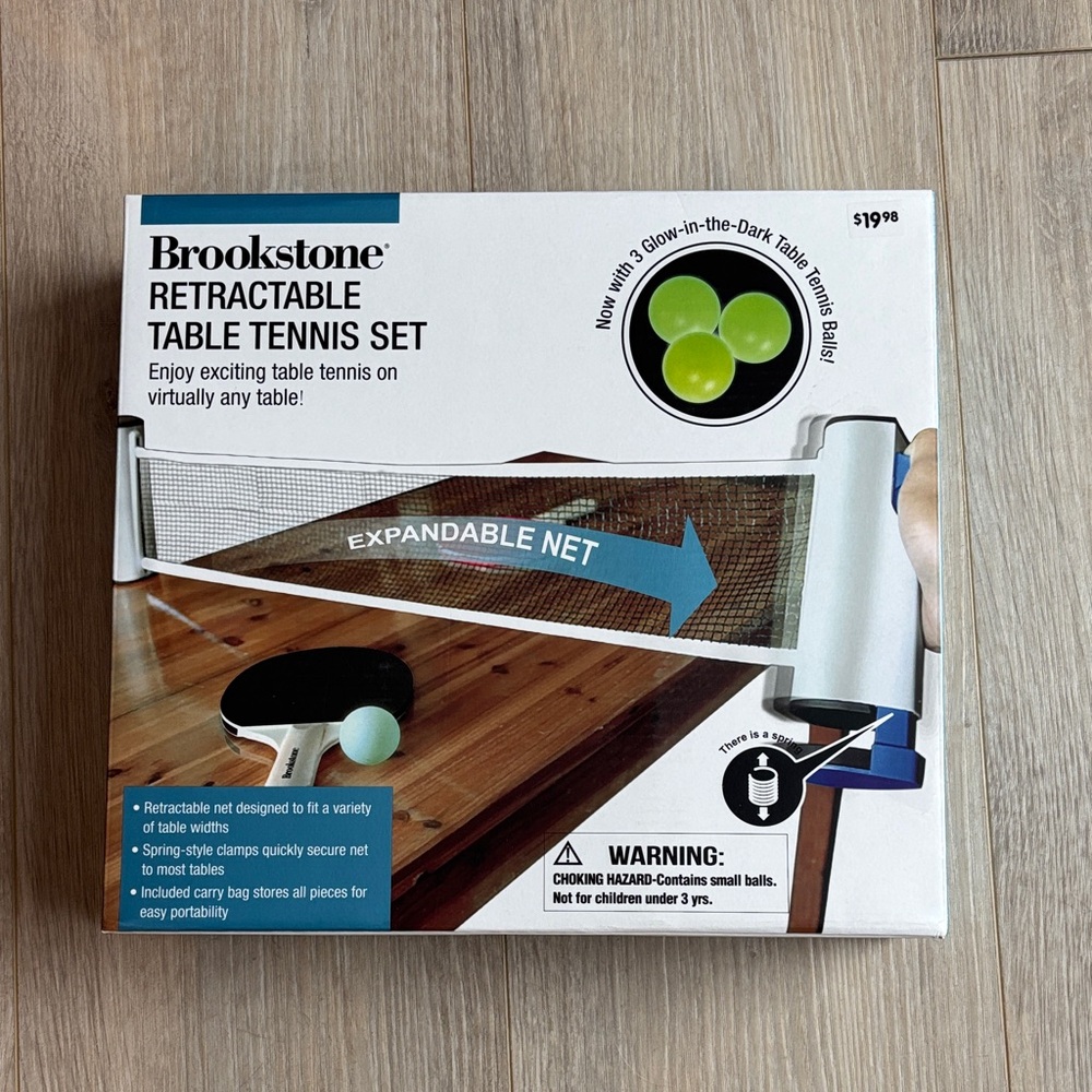 Brookstone Table Tennis Set with Glow Balls
